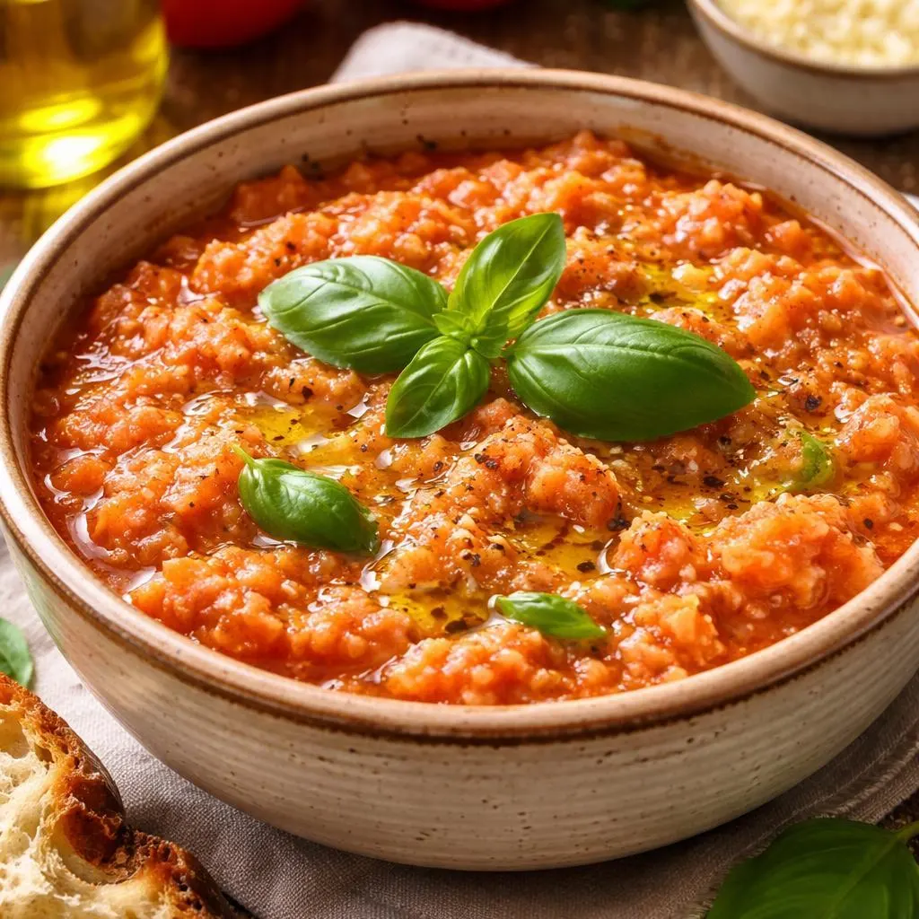 تصویر مرتبط با طرز تهیه سوپ گوجه فرنگی ایتالیایی؛ ساده، خوش‌عطر و سبک