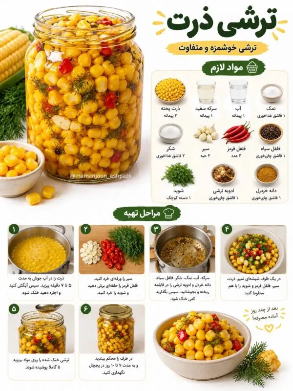 تصویر مواد اولیه ساده برای تهیه ترشی خانگی