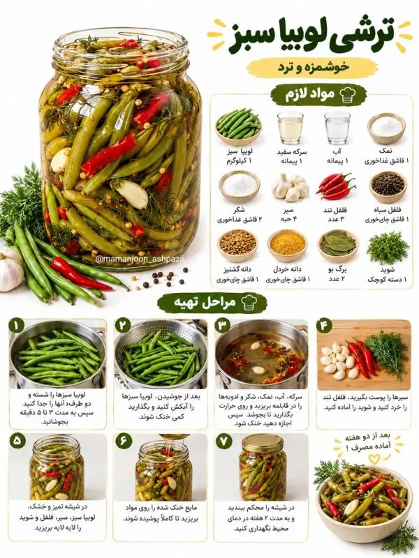 تصویر ترشی خانگی با مواد ساده و طبیعی