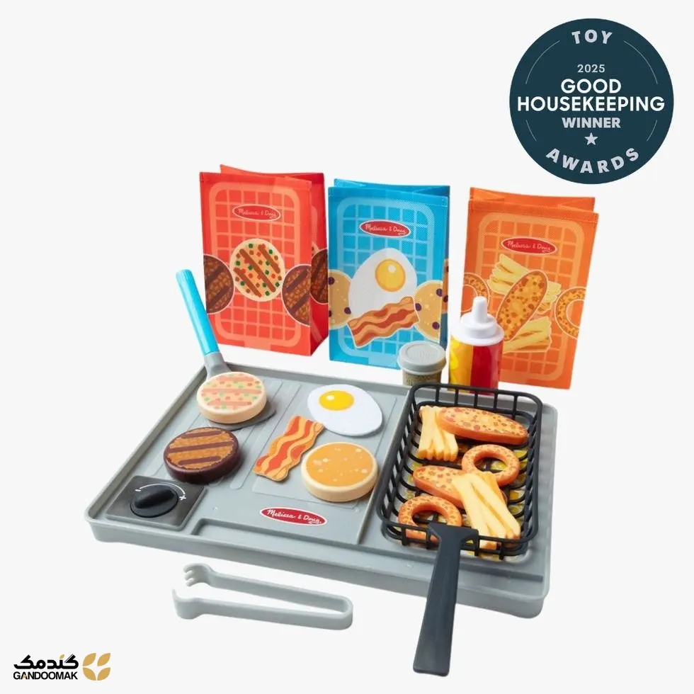 مجموعه بازی آشپزخانه Melissa & Doug با قطعات غذاهای تغییر رنگدهنده