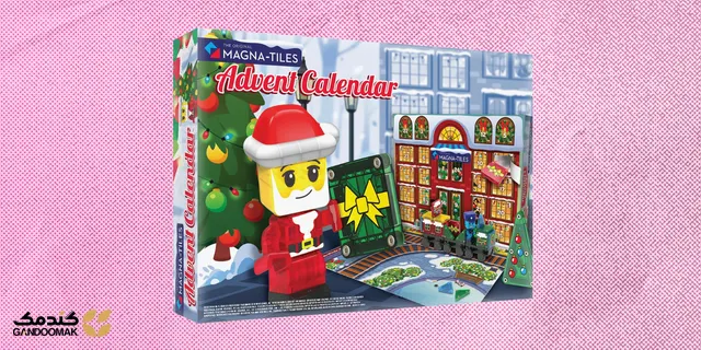 جعبه تقویم شمارش معکوس MAGNA-TILES شامل قطار و شخصیت بابانوئل با تم زمستانی