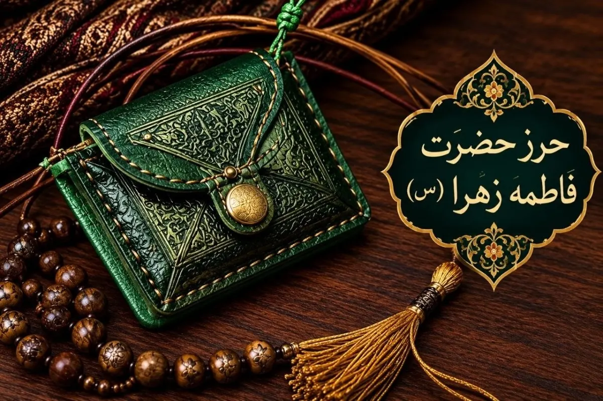 تصویر حرز حضرت فاطمه (س) با متن عربی دعا