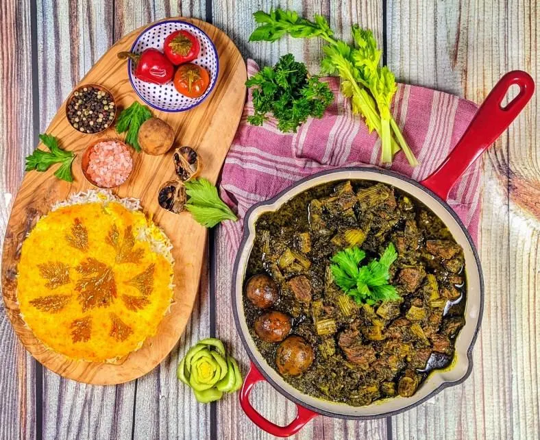 تصویر مرتبط با طرز تهیه خورشت کرفس مجلسی با طعمی بینظیر و عطر دلانگیز