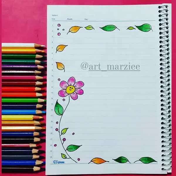 تصویر مرتبط با ایده‌های جذاب و متنوع برای تزیین دفتر مشق کلاس پنجم ۲۰۲۴