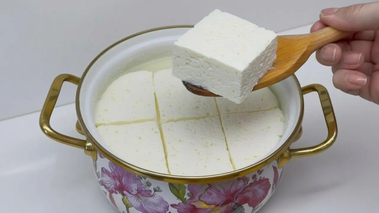 پنیر قالبی پرچرب و خوشمزه تهیه شده با تخم مرغ و ماست در خانه