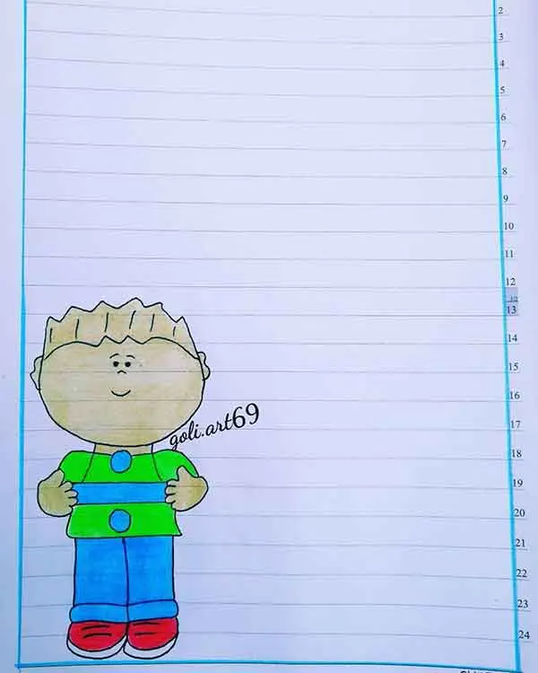 تصویر مرتبط با ایدههای ساده و جذاب برای تزیین دفتر مشق با مداد رنگی