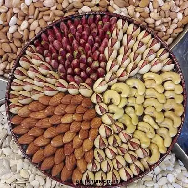 تصویر مرتبط با ایدههای خلاقانه برای تزیین آجیل شب یلدا با طرحهای شیک و متنوع