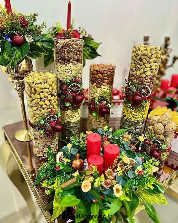 تصویر مرتبط با ایدههای خلاقانه برای تزیین آجیل شب یلدا با طرحهای شیک و متنوع
