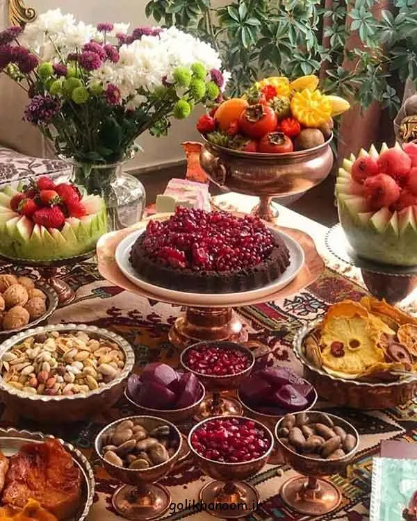 تصویر مرتبط با ایدههای شیک و سنتی برای چیدمان سفره شب یلدا