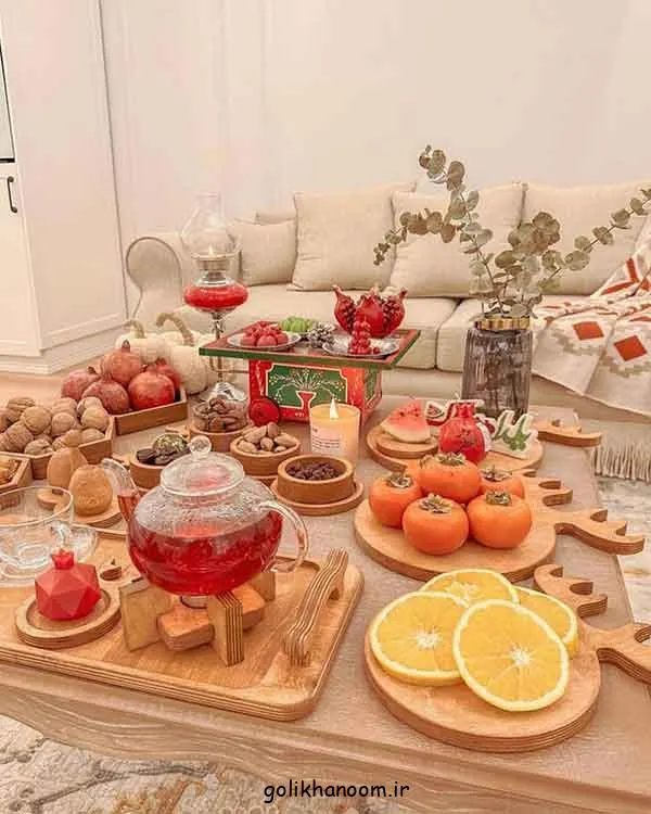 تصویر مرتبط با ایدههای شیک و سنتی برای چیدمان سفره شب یلدا