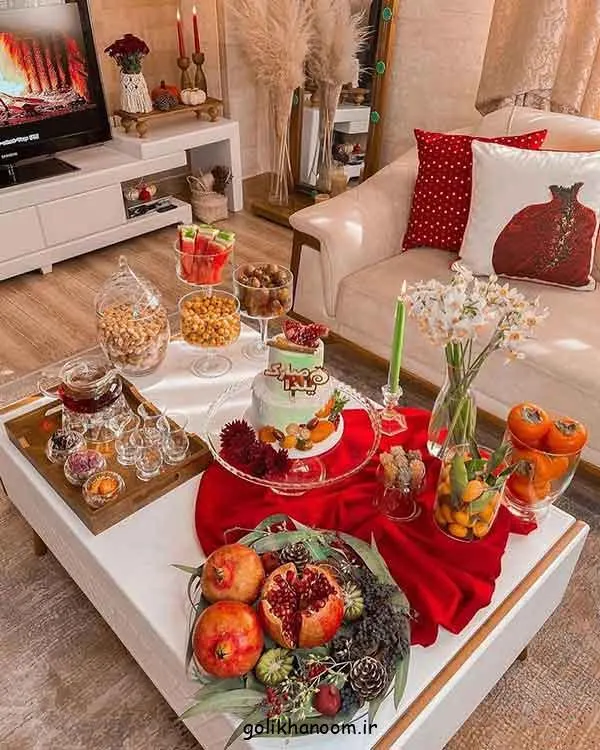تصویر مرتبط با ایدههای شیک و سنتی برای چیدمان سفره شب یلدا