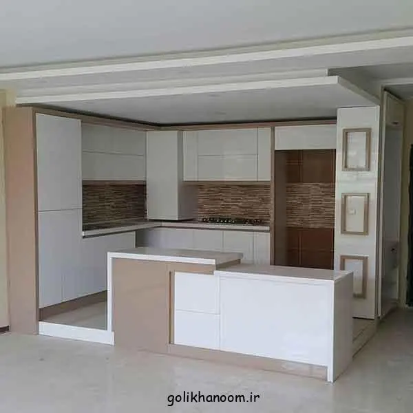 کابینت آشپزخانه با طراحی مینیمال و بدون دستگیره