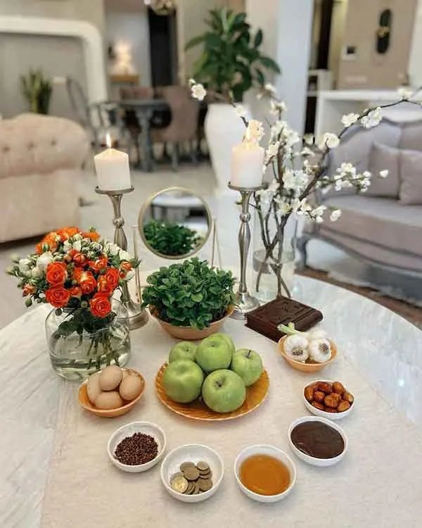 تصویر مرتبط با ۵۳ ایده جذاب برای چیدمان سفره هفت سین با طرحهای متنوع و خاص
