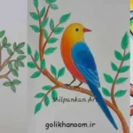 تصویر نقاشی کبوتر با مداد رنگی برای مبتدیان