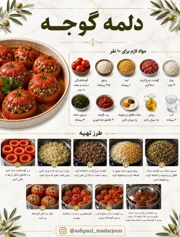 دلمه کلم برگ در قابلمه در حال پخت