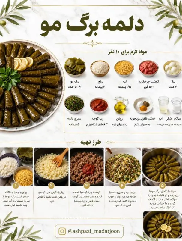 پیازهای پر شده با مواد دلمه