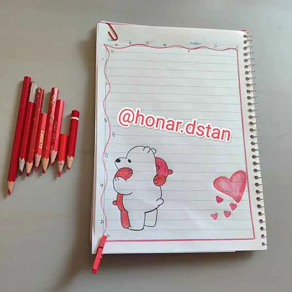 تصویر مرتبط با ایده‌های متنوع برای حاشیه تزیین دفتر مشق با نقاشی دخترانه