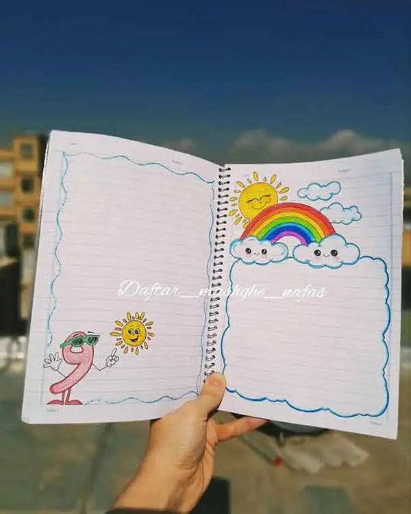 تصویر مرتبط با ایده‌های جذاب نقاشی حاشیه دفتر با حروف الفبای فارسی
