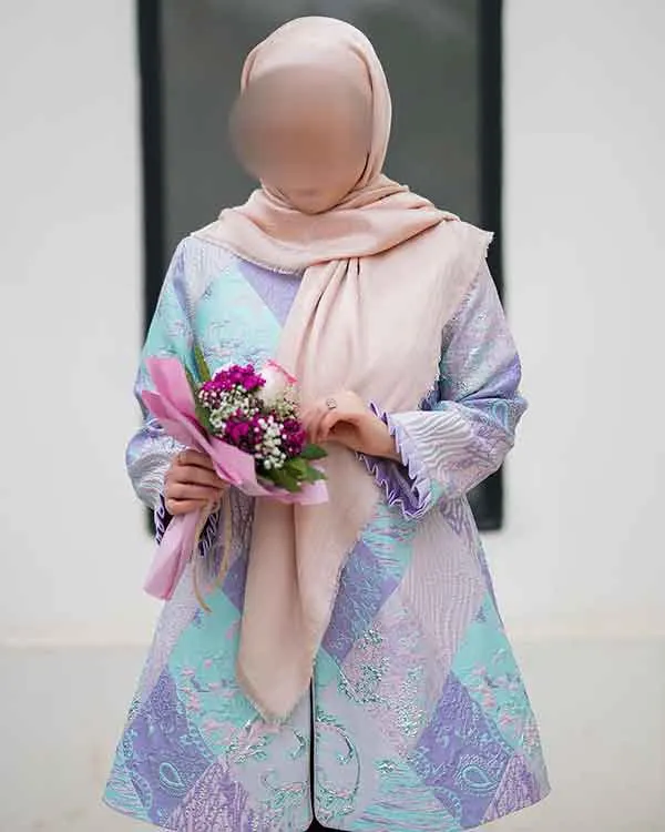 مدل آستین کتی مانتو با پارچه ژاکارد مشکی