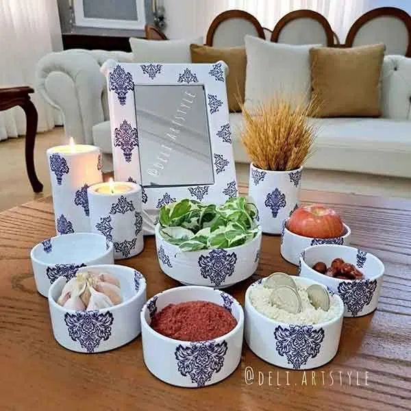 تصویر مرتبط با ایدههای خلاقانه برای مدل سفره هفت سین خاص و زیبا