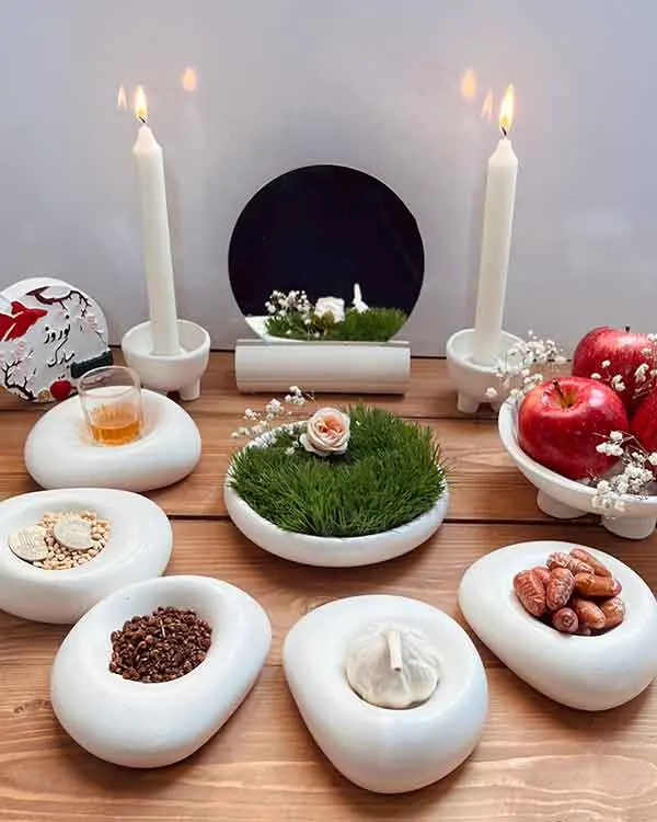تصویر مرتبط با ایدههای نوین و جذاب برای چیدمان سفره هفت سین