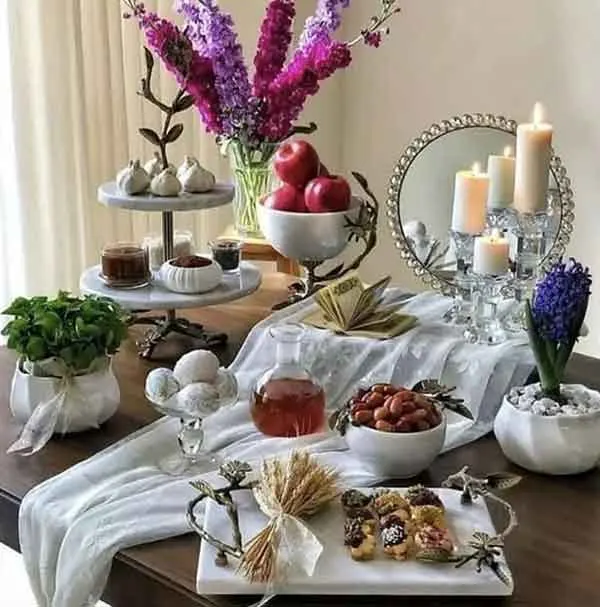 تصویر مرتبط با ایدههای نوین و جذاب برای چیدمان سفره هفت سین