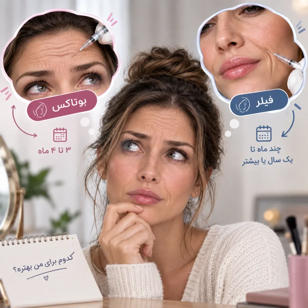 ماندگاری فیلر بیشتر است یا بوتاکس؟