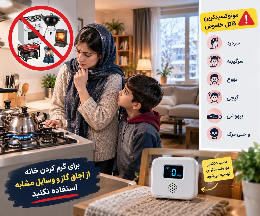 چرا نباید از اجاق گاز برای گرم کردن خانه استفاده کنیم؟