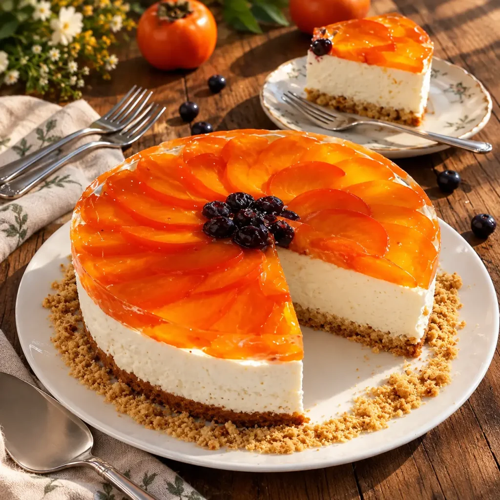 چیزکیک خرمالو؛ انتخابی خاص با طعم پاییزی
