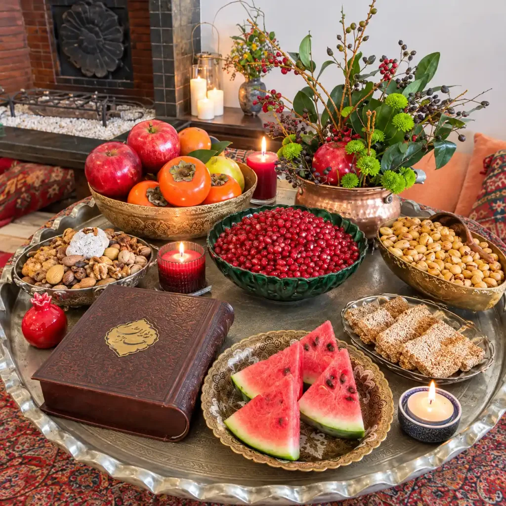 سفره یلدای کوچک برای خانه‌های آپارتمانی