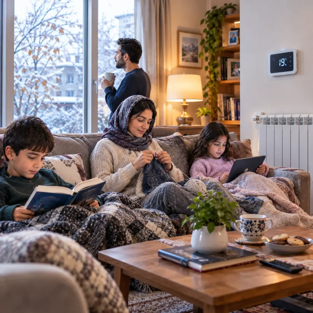 لباس گرم رو جایگزین افزایش بی‌رویه دما کن