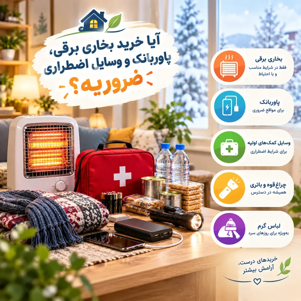 آیا خرید بخاری برقی، پاوربانک و وسایل اضطراری ضروریه؟