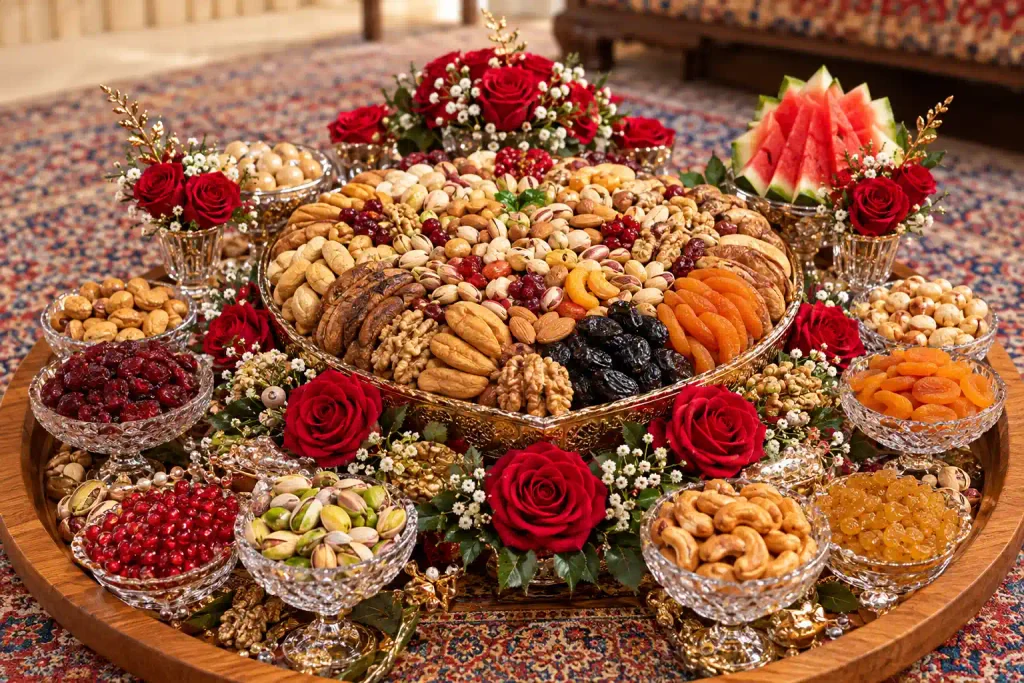تزیین آجیل شب یلدا عروس