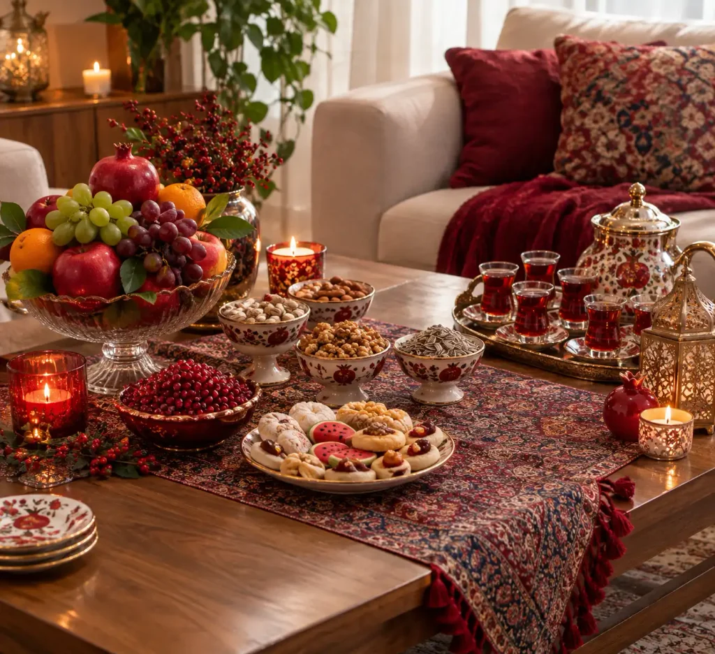 تزیین میز پذیرایی شب یلدا