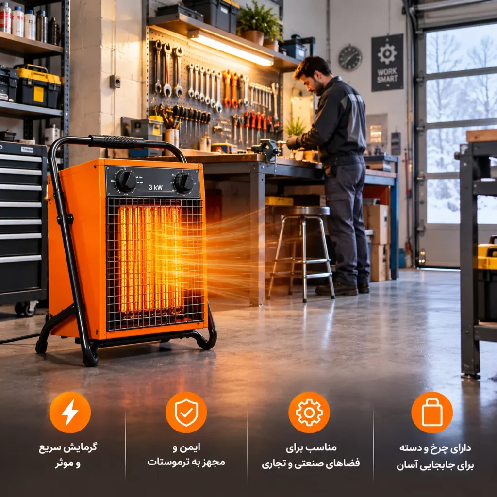 هیتر برقی صنعتی؛ برای مغازه، کارگاه و محل کار