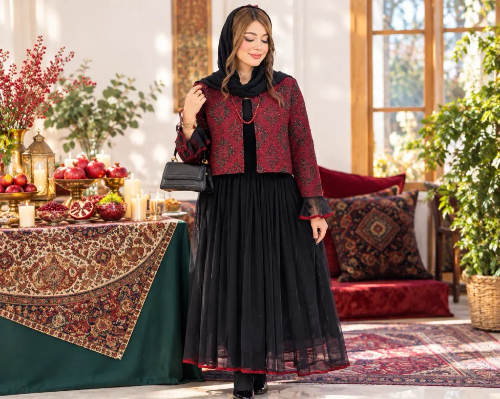 استایل زرشکی و مشکی؛ انتخابی شیک و همیشه جذاب