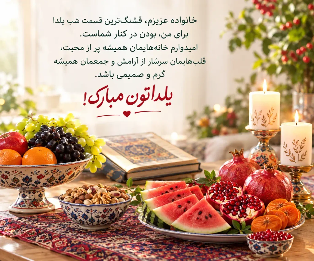 متن تبریک شب یلدا برای خانواده