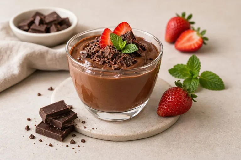 دسر شکلاتی سالم تهیه شده با موز و ماست یونانی