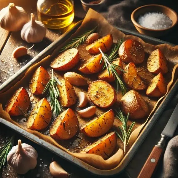 تصویر مرتبط با طرز تهیه سیب زمینی تنوری کم روغن با بافتی ترد و طلایی