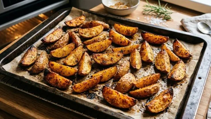 تصویر مرتبط با طرز تهیه سیب زمینی تنوری کم روغن با بافتی ترد و طلایی
