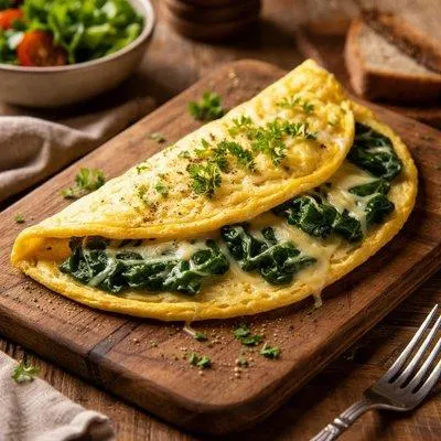 تصویر مرتبط با طرز تهیه املت اسفناج و پنیر؛ صبحانهای سریع و پروتئینی
