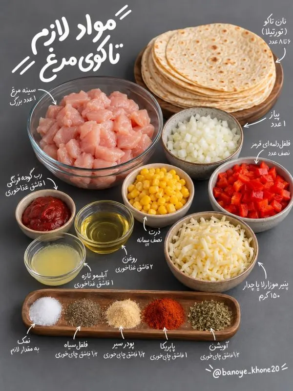 تصویر مرتبط با دستور تهیه ساندویچ تاکوی مرغ خوشمزه و پنیری در کمترین زمان