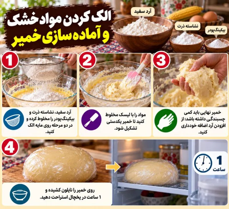 تصویر مرتبط با روش تهیه کلوچه سنتی مغزدار نرم و خوشعطر بدون فر