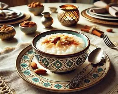 مواد اولیه شامل برنج، شیر، شکر، گلاب و زعفران
