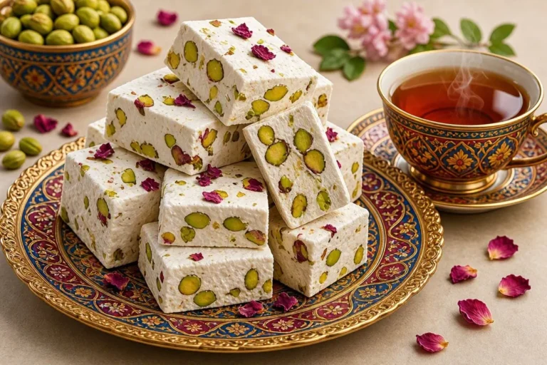 دستور تهیه گز اصفهان خانگی؛ تصویر گز اصفهان خانگی با پسته و طعمی شیری