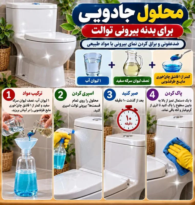 نحوه از بین بردن جرم و رسوبات آهکی ادرار از روی کاسه توالت