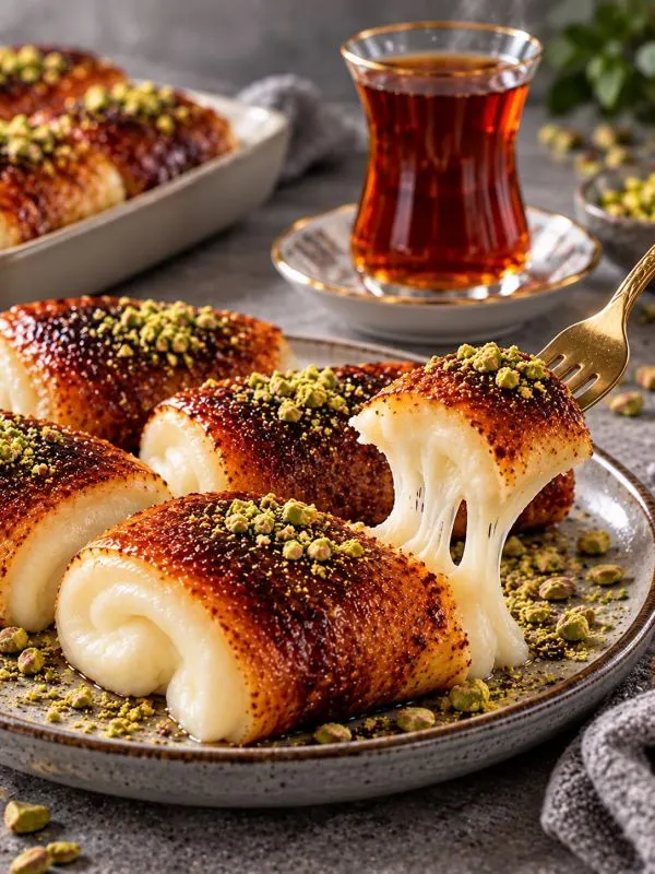 تصویر مرتبط با طرز تهیه کازاندیبی؛ دسر ترکیه‌ای با لایه کاراملی و بافتی لطیف