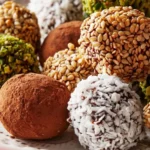 ترافل خرما با بیسکویت و گردو، شیرینی خانگی خوشمزه و بدون فر