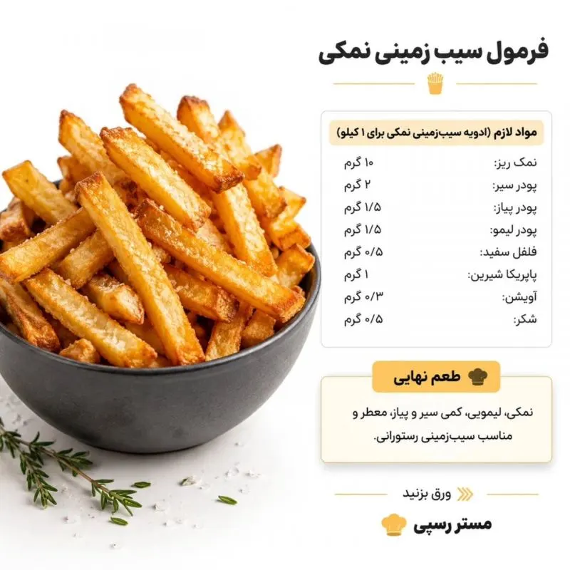سیب زمینی سرخکرده طلایی و ترد