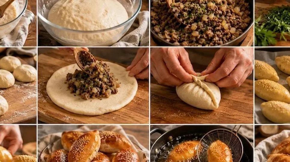 تصویر مرتبط با طرز تهیه پیراشکی های کوچک؛ لقمههای طلایی و خوشمزه برای مهمانی
